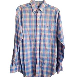 Vineyard Vines Slim Fit Tucker Shirt Pastel Plaid Size Medium